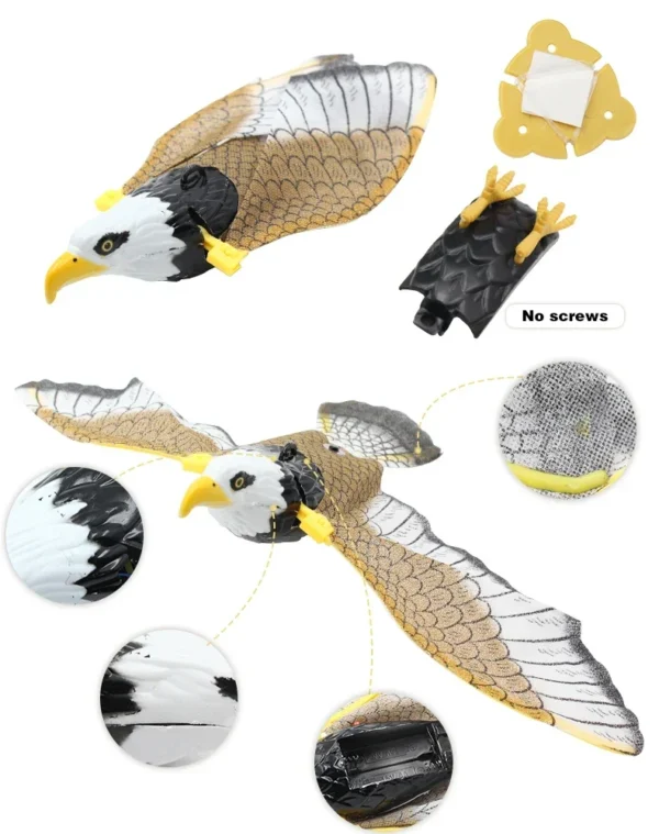 Simulation Bird Interactive Cat Toys Electric Hanging Eagle Flying Bird Cat Teasering Play Cat Stick Scratch Rope Pet Toys - Image 14