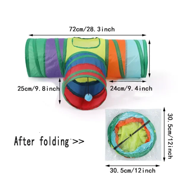 Cat Tunnel Foldable Cat Tunnel Pet Supplies Cat S T Y Pass Play Tunnel Cat Toy Breathable Drill Barrel for Indoor loud paper - Image 2